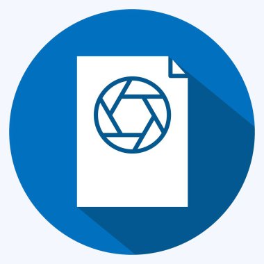 Simge Raw. Fotoğrafçılık sembolüyle ilgili. Uzun gölge tarzı. Basit dizayn edilebilir. Basit resimleme