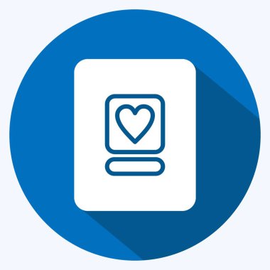 Simge Fotoğraf Albümü. Fotoğrafçılık sembolüyle ilgili. Uzun gölge tarzı. Basit dizayn edilebilir. Basit resimleme