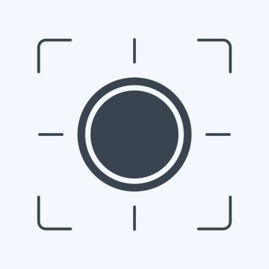 Simge yakınlaştırması. Fotoğrafçılık sembolüyle ilgili. Kabartma tarzı. Basit dizayn edilebilir. Basit resimleme