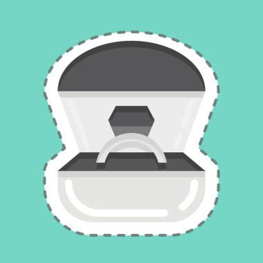 Etiket çizgisi Ring 'i kesti. Sevgililer Günü sembolüyle ilgili. Basit dizayn edilebilir. Basit resimleme