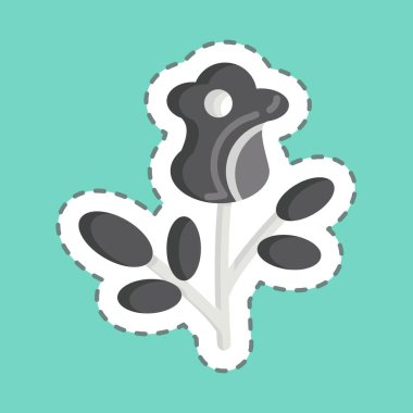 Çıkartma çizgisi Rose 'u kesti. Sevgililer Günü sembolüyle ilgili. Basit dizayn edilebilir. Basit resimleme