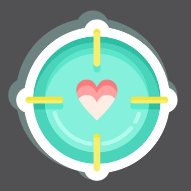 Etiket Hedefi. Sevgililer Günü sembolüyle ilgili. Basit dizayn edilebilir. Basit resimleme