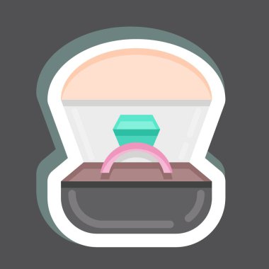 Etiket Yüzüğü. Sevgililer Günü sembolüyle ilgili. Basit dizayn edilebilir. Basit resimleme