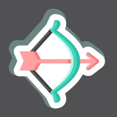 Etiket Yay ve Ok. Sevgililer Günü sembolüyle ilgili. Basit dizayn edilebilir. Basit resimleme