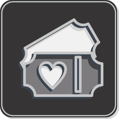 Simge Biletleri. Sevgililer Günü sembolüyle ilgili. Parlak stil. Basit dizayn edilebilir. Basit resimleme