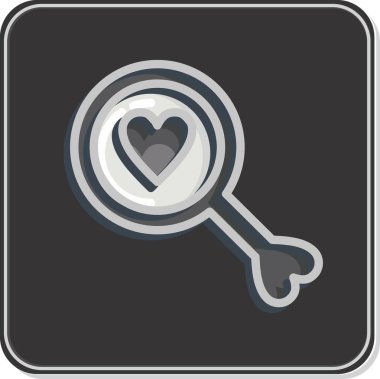 Aşk için ikon arayışı. Sevgililer Günü sembolüyle ilgili. Parlak stil. Basit dizayn edilebilir. Basit resimleme