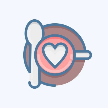 Simge Randevusu. Sevgililer Günü sembolüyle ilgili. MBE tarzı. Basit dizayn edilebilir. Basit resimleme