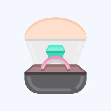 Simge halkası. Sevgililer Günü sembolüyle ilgili. Düz stil. Basit dizayn edilebilir. Basit resimleme