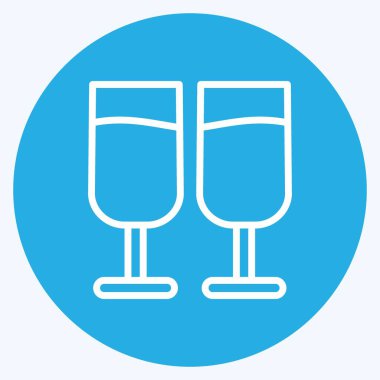 Icon Chin-chin. Sevgililer Günü sembolüyle ilgili. Mavi gözlü. Basit dizayn edilebilir. Basit resimleme