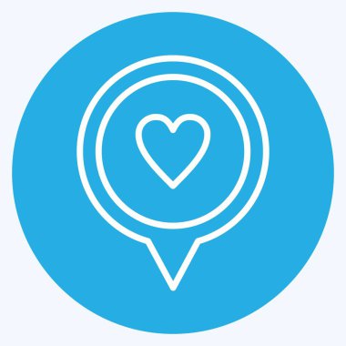 Simge konumu. Sevgililer Günü sembolüyle ilgili. Mavi gözlü. Basit dizayn edilebilir. Basit resimleme