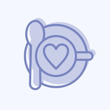 Simge Randevusu. Sevgililer Günü sembolüyle ilgili. İki ton stili. Basit dizayn edilebilir. Basit resimleme