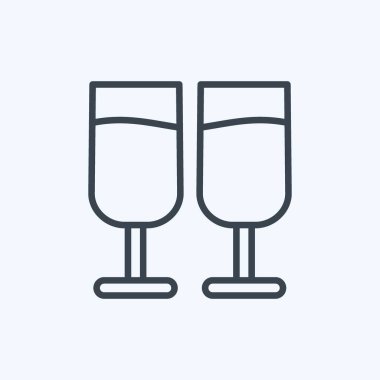 Icon Chin-chin. Sevgililer Günü sembolüyle ilgili. Sıra tarzı. Basit dizayn edilebilir. Basit resimleme