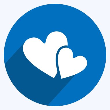 Simge aşkı. Sevgililer Günü sembolüyle ilgili. Uzun gölge tarzı. Basit dizayn edilebilir. Basit resimleme