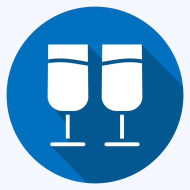 Icon Chin-chin. Sevgililer Günü sembolüyle ilgili. Uzun gölge tarzı. Basit dizayn edilebilir. Basit resimleme