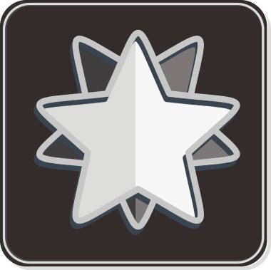 Simge 10 noktalı yıldızlar. Yıldızların sembolüyle ilgili. Parlak stil. Basit dizayn edilebilir. Basit bir çizim. Basit vektör simgeleri