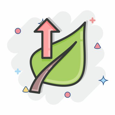 Flora sembolü ile ilgili simge 2. Çizgi roman tarzı. Basit bir çizim. Bitki. Meşe ağacı. Yaprak. gül