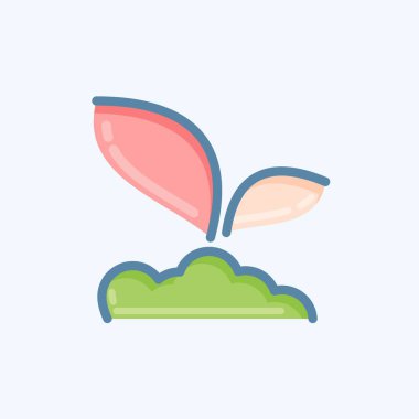 Icon Sprout 2, Flora sembolüyle bağlantılı. Karalama stili. Basit bir çizim. Bitki. Meşe ağacı. Yaprak. gül
