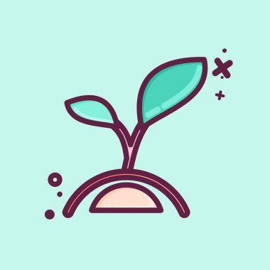 Flora sembolüyle ilişkili Icon Tesisi 3. MBE tarzı. Basit bir çizim. Bitki. Meşe ağacı. Yaprak. gül