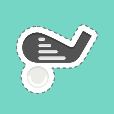 Etiket çizgisi Hosel 'i kesti. Spor Malzemeleri sembolüyle ilgili. Basit dizayn edilebilir. Basit resimleme