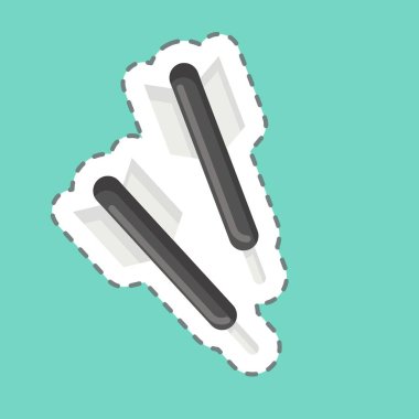 Çıkartma çizgisi Dart 'ı kesti. Spor Malzemeleri sembolüyle ilgili. Basit dizayn edilebilir. Basit resimleme