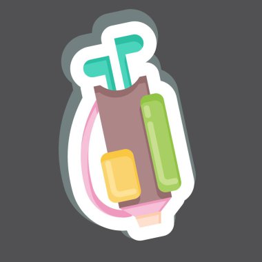 Etiket Golf Çantası. Spor Malzemeleri sembolüyle ilgili. Basit dizayn edilebilir. Basit resimleme