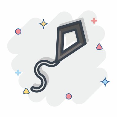 Simge Uçurtma. Spor Malzemeleri sembolüyle ilgili. Çizgi roman. Basit dizayn edilebilir. Basit resimleme