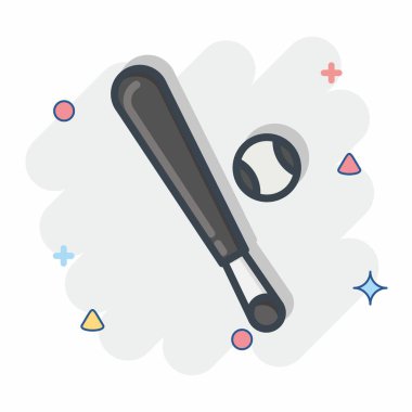 Simge Yarasa. Spor Malzemeleri sembolüyle ilgili. Çizgi roman. Basit dizayn edilebilir. Basit resimleme