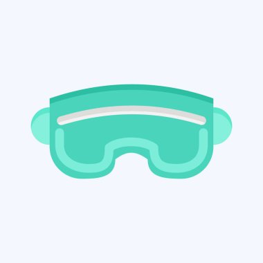 Simge Kayak Gözlüğü. Spor Malzemeleri sembolüyle ilgili. Düz stil. Basit dizayn edilebilir. Basit resimleme