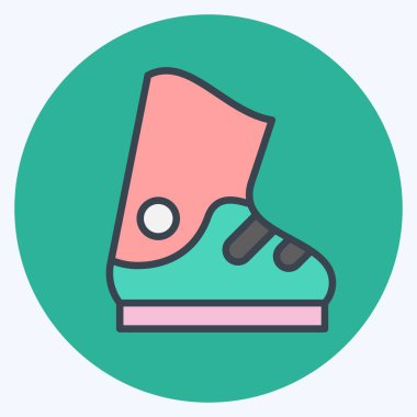 Icon Kayak Botları. Spor Malzemeleri sembolüyle ilgili. renk arkadaşı stili. Basit dizayn edilebilir. Basit resimleme