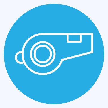 Simge Düdüğü. Spor Malzemeleri sembolüyle ilgili. Mavi gözlü. Basit dizayn edilebilir. Basit resimleme