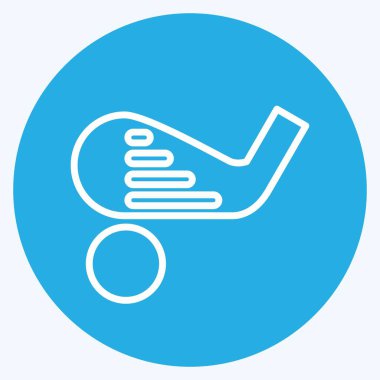 İkon Hosel. Spor Malzemeleri sembolüyle ilgili. Mavi gözlü. Basit dizayn edilebilir. Basit resimleme