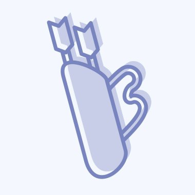 Simge titreşimi. Spor Malzemeleri sembolüyle ilgili. İki ton stili. Basit dizayn edilebilir. Basit resimleme