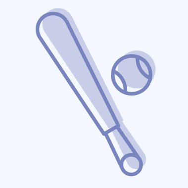 Simge Yarasa. Spor Malzemeleri sembolüyle ilgili. İki ton stili. Basit dizayn edilebilir. Basit resimleme