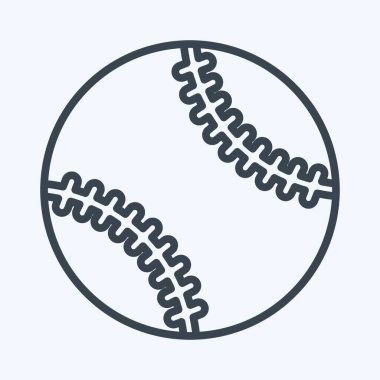 Beyzbol topu. Spor Malzemeleri sembolüyle ilgili. Sıra tarzı. Basit dizayn edilebilir. Basit resimleme