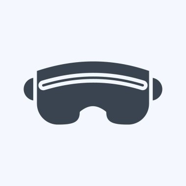 Simge Kayak Gözlüğü. Spor Malzemeleri sembolüyle ilgili. Kabartma tarzı. Basit dizayn edilebilir. Basit resimleme