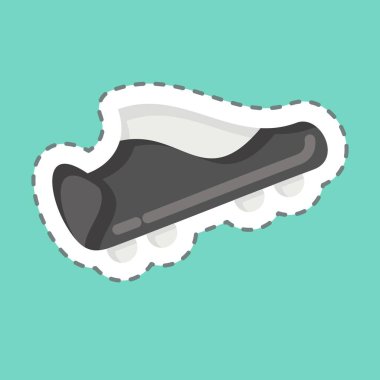 Çıkartma çizgisi Futbol Botlarını kesti. Spor Malzemeleri sembolüyle ilgili. Basit dizayn edilebilir. Basit resimleme