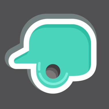 Etiketli Kask. Spor Malzemeleri sembolüyle ilgili. Basit dizayn edilebilir. Basit resimleme