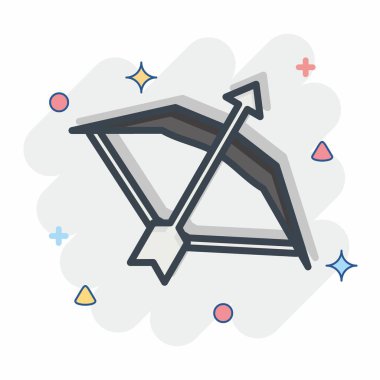 Simge yayı. Spor Malzemeleri sembolüyle ilgili. Çizgi roman. Basit dizayn edilebilir. Basit resimleme