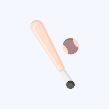 Simge Yarasa. Spor Malzemeleri sembolüyle ilgili. Düz stil. Basit dizayn edilebilir. Basit resimleme