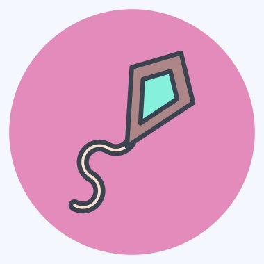 Simge Uçurtma. Spor Malzemeleri sembolüyle ilgili. renk arkadaşı stili. Basit dizayn edilebilir. Basit resimleme