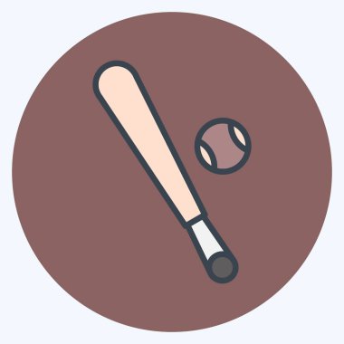 Simge Yarasa. Spor Malzemeleri sembolüyle ilgili. renk arkadaşı stili. Basit dizayn edilebilir. Basit resimleme