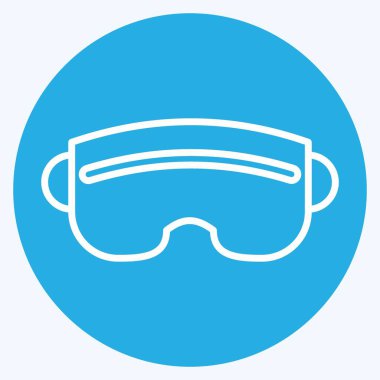 Simge Kayak Gözlüğü. Spor Malzemeleri sembolüyle ilgili. Mavi gözlü. Basit dizayn edilebilir. Basit resimleme