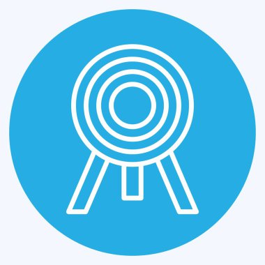 İkona Bullseye. Spor Malzemeleri sembolüyle ilgili. Mavi gözlü. Basit dizayn edilebilir. Basit resimleme