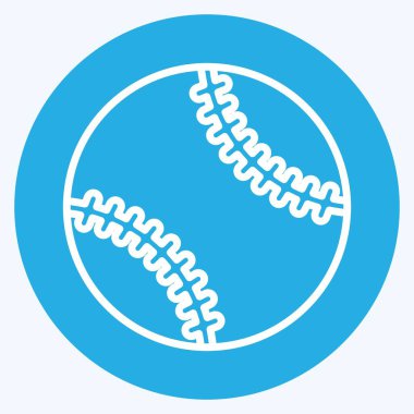 Beyzbol topu. Spor Malzemeleri sembolüyle ilgili. Mavi gözlü. Basit dizayn edilebilir. Basit resimleme