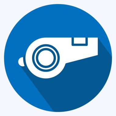 Simge Düdüğü. Spor Malzemeleri sembolüyle ilgili. Uzun gölge tarzı. Basit dizayn edilebilir. Basit resimleme