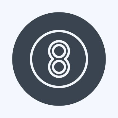 Icon Sekizinci Balo. Spor Malzemeleri sembolüyle ilgili. Kabartma tarzı. Basit dizayn edilebilir. Basit resimleme