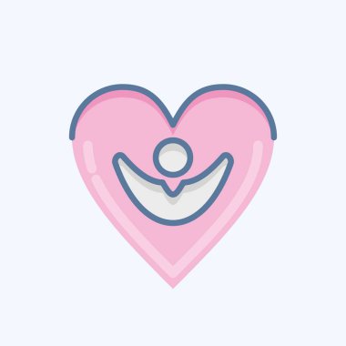 Icon Happiness. related to Psychological symbol. doodle style. simple illustration. emotions, empathy, assistance