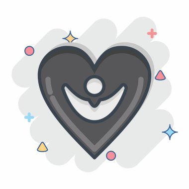 Icon Happiness. related to Psychological symbol. Comic Style. simple illustration. emotions, empathy, assistance