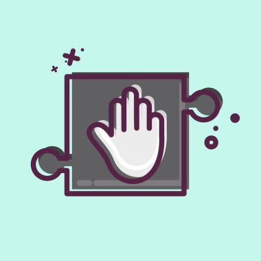 Icon Helping Hand. related to Psychological symbol. MBE style. simple illustration. emotions, empathy, assistance