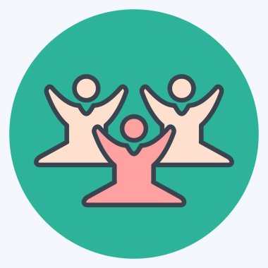 Icon Meditation Training. related to Psychological symbol. color mate style. simple illustration. emotions, empathy, assistance